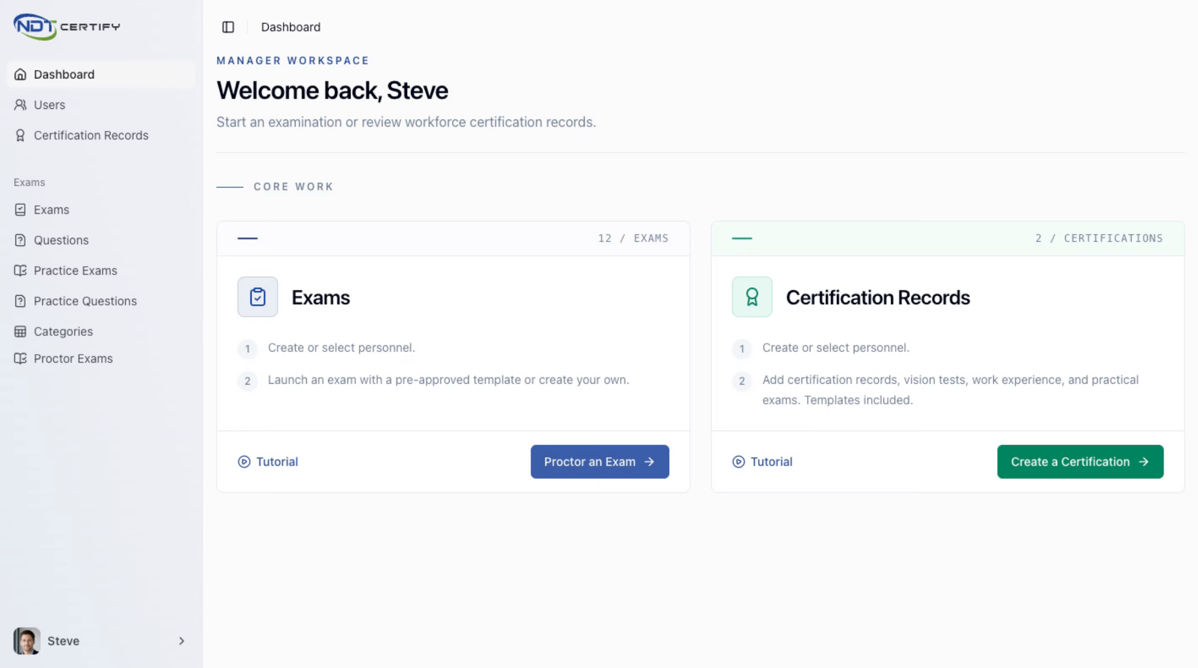 Screenshot: Introduce Certification Record Creation