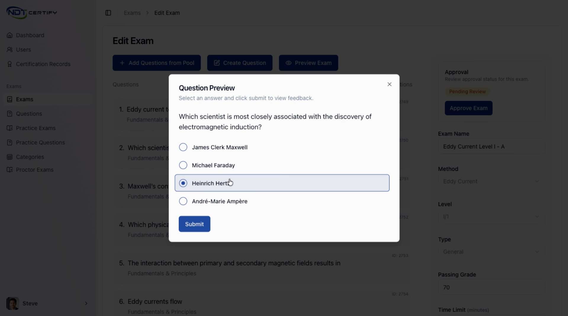 Screenshot: Add Questions from Pool