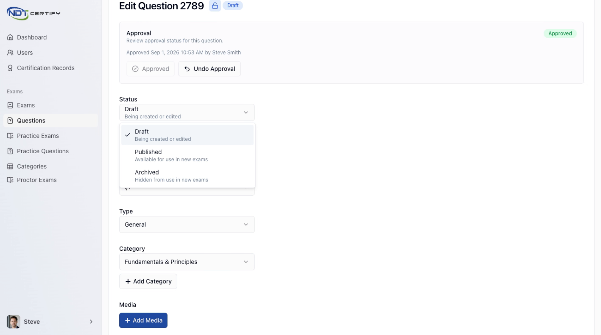 Screenshot: Publish Question to Pool