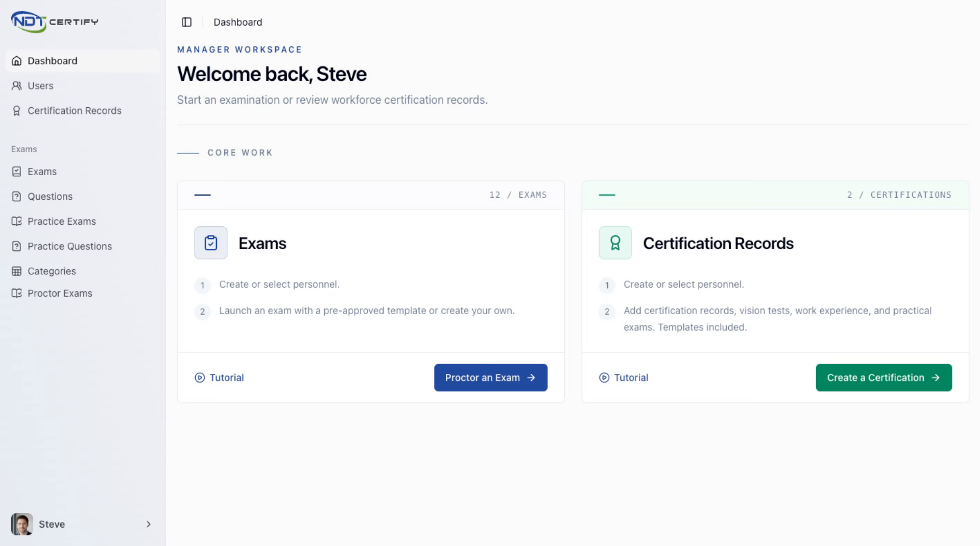 Screenshot: Start Exam Proctoring